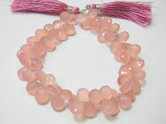 Manufacturers Exporters and Wholesale Suppliers of Pink Chalcydony Faceted Pear briolettes Jaipu Rajasthan